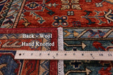 Red Persian Fine Serapi Hand Knotted Wool Rug - 8' 2" X 9' 8" - Golden Nile