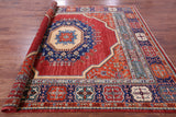 Red Persian Fine Serapi Hand Knotted Wool Rug - 8' 2" X 9' 8" - Golden Nile