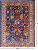 Blue Persian Fine Serapi Hand Knotted Wool Rug - 8' 10" X 11' 9" - Golden Nile