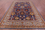 Blue Persian Fine Serapi Hand Knotted Wool Rug - 8' 10" X 11' 9" - Golden Nile
