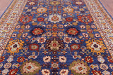 Blue Persian Fine Serapi Hand Knotted Wool Rug - 8' 10" X 11' 9" - Golden Nile