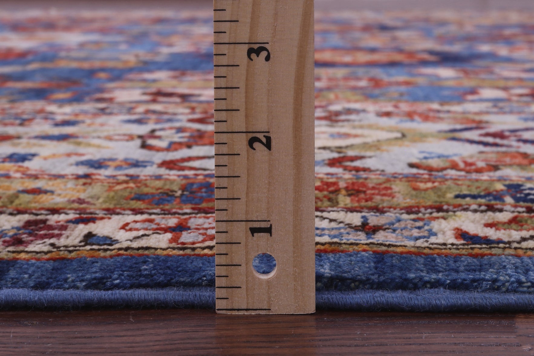 Blue Persian Fine Serapi Hand Knotted Wool Rug - 8' 10" X 11' 9" - Golden Nile