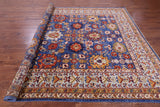 Blue Persian Fine Serapi Hand Knotted Wool Rug - 8' 10" X 11' 9" - Golden Nile