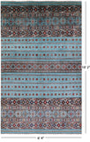 Blue Khorjin Persian Gabbeh Hand Knotted Wool Rug - 6' 4" X 10' 2" - Golden Nile