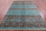 Blue Khorjin Persian Gabbeh Hand Knotted Wool Rug - 6' 7" X 9' 6" - Golden Nile