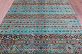 Blue Khorjin Persian Gabbeh Hand Knotted Wool Rug - 6' 7" X 9' 6" - Golden Nile