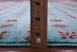 Blue Khorjin Persian Gabbeh Hand Knotted Wool Rug - 6' 7" X 9' 6" - Golden Nile