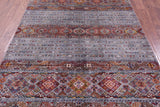 Grey Khorjin Persian Gabbeh Hand Knotted Wool Rug - 5' 7" X 8' 4" - Golden Nile