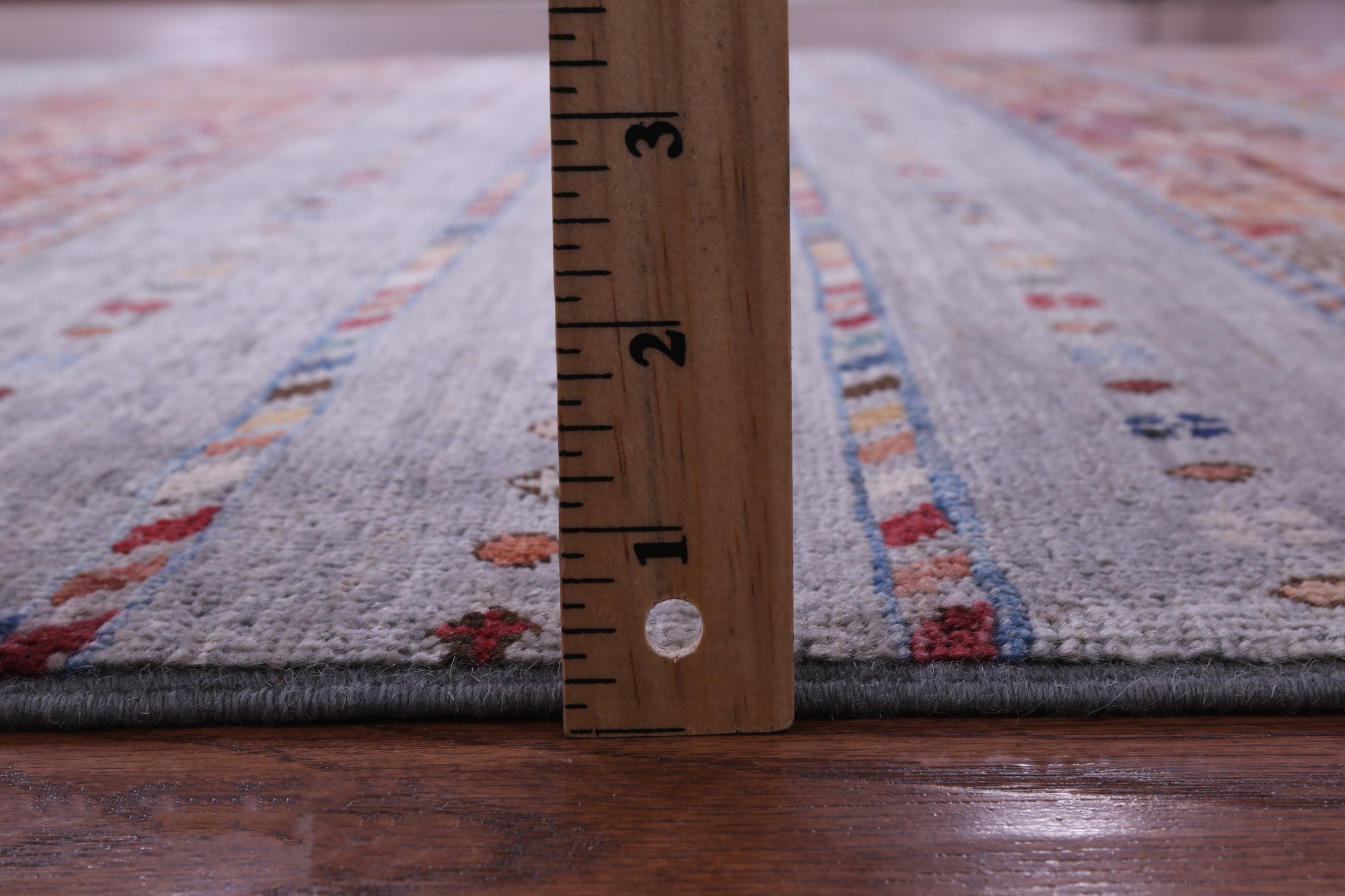 Grey Khorjin Persian Gabbeh Hand Knotted Wool Rug - 5' 7" X 8' 4" - Golden Nile
