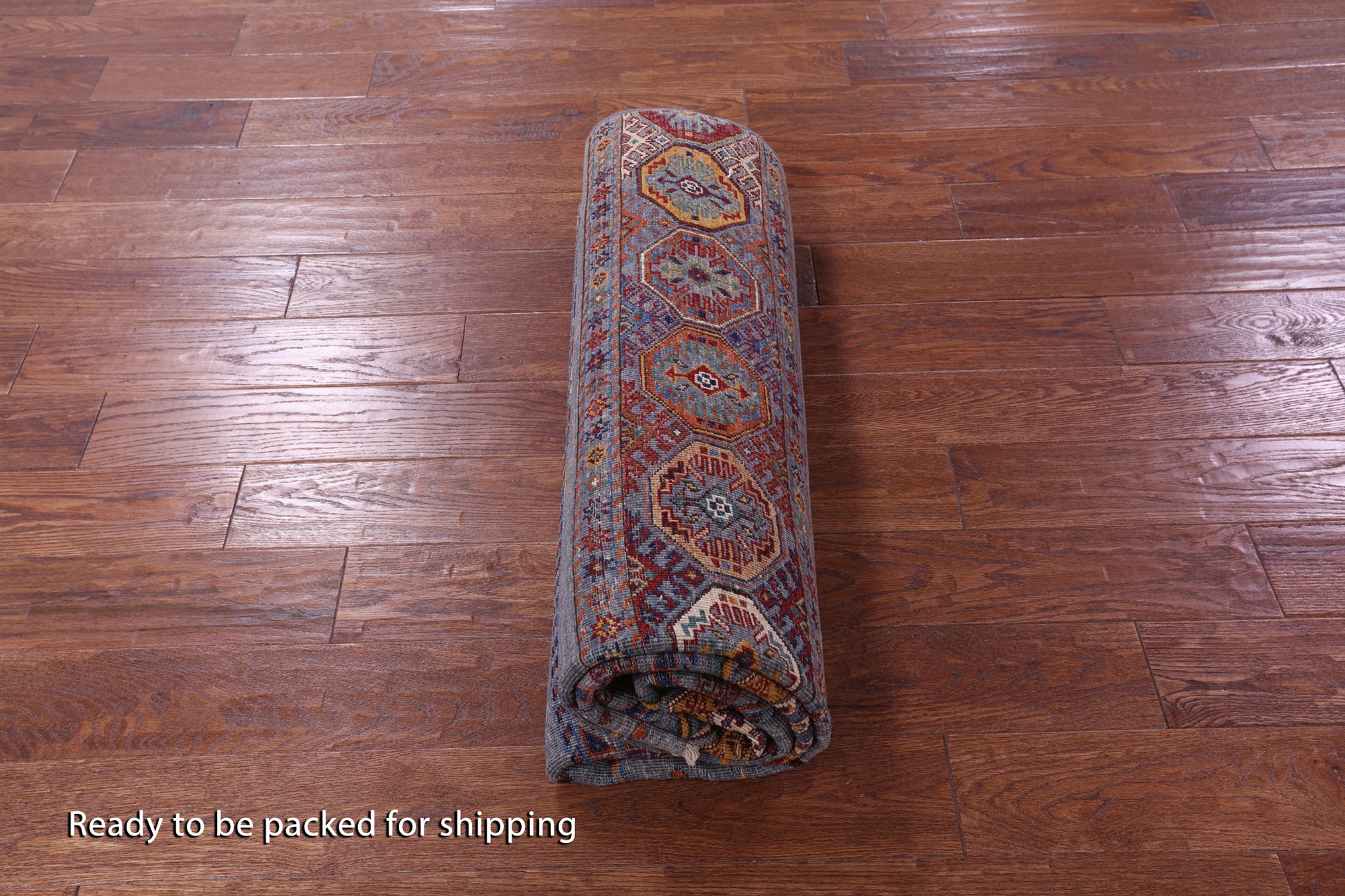 Grey Khorjin Persian Gabbeh Hand Knotted Wool Rug - 5' 7" X 8' 4" - Golden Nile