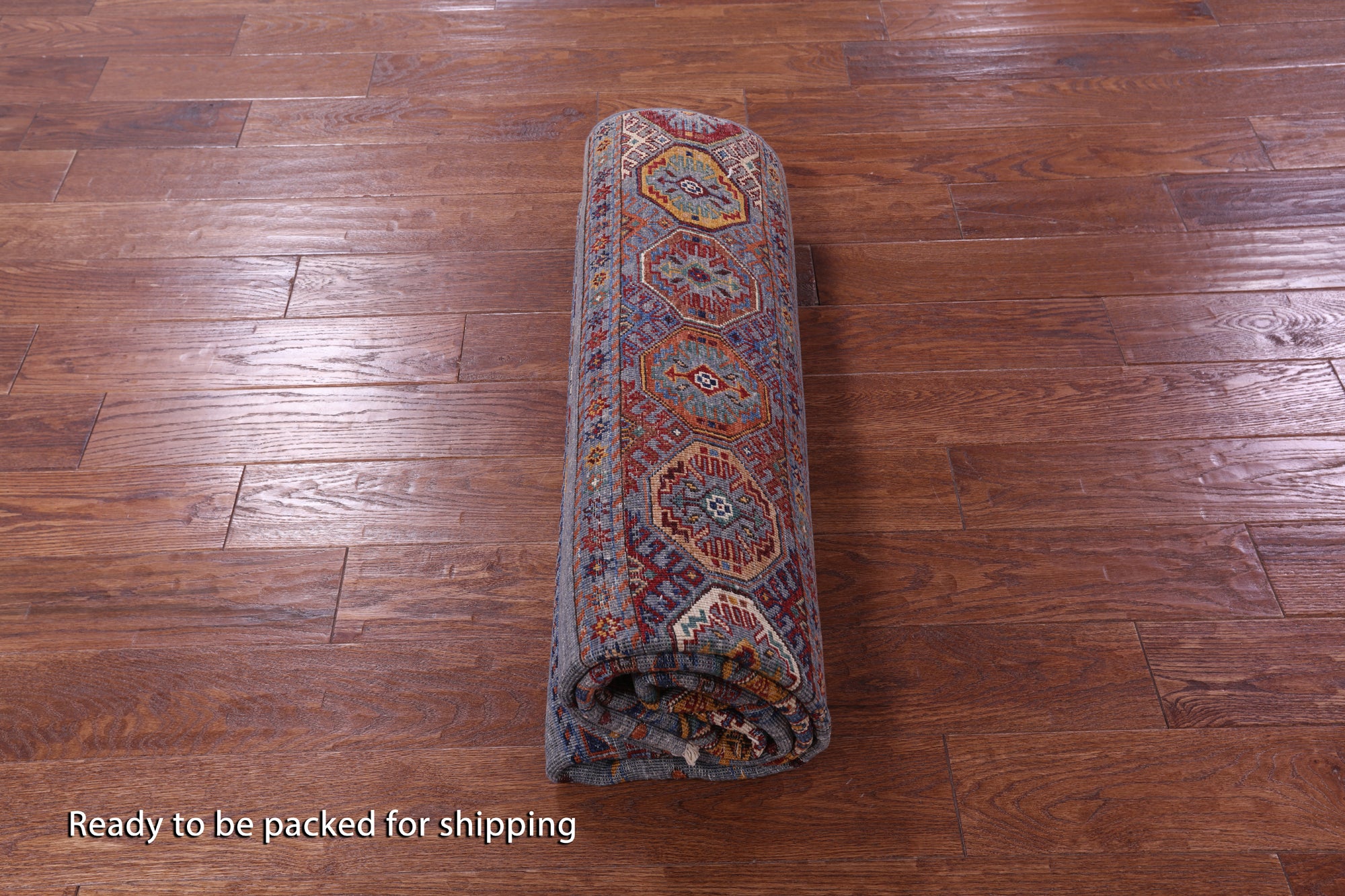 Grey Khorjin Persian Gabbeh Hand Knotted Wool Rug - 5' 7" X 8' 4" - Golden Nile
