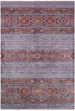 Grey Khorjin Persian Gabbeh Hand Knotted Wool Rug - 5' 7" X 8' 4" - Golden Nile