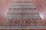Grey Khorjin Persian Gabbeh Handmade Wool Rug - 5' 6" X 7' 11" - Golden Nile