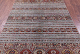 Grey Khorjin Persian Gabbeh Handmade Wool Rug - 5' 6" X 7' 11" - Golden Nile