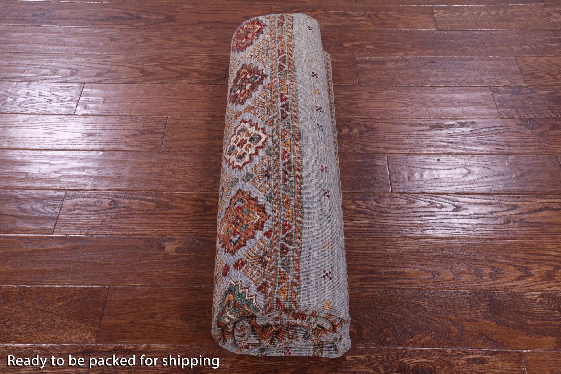 Grey Tribal Persian Gabbeh Hand Knotted Wool Rug - 5' 8" X 8' 1" - Golden Nile