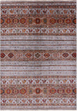 Grey Tribal Persian Gabbeh Hand Knotted Wool Rug - 5' 8" X 8' 1" - Golden Nile