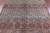 Grey Khorjin Persian Gabbeh Hand Knotted Wool Rug - 5' 5" X 7' 7" - Golden Nile