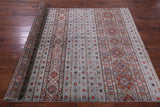 Grey Khorjin Persian Gabbeh Hand Knotted Wool Rug - 5' 5" X 7' 7" - Golden Nile