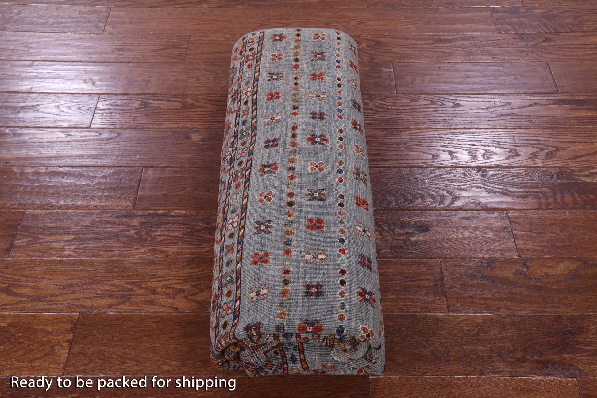 Grey Khorjin Persian Gabbeh Hand Knotted Wool Rug - 5' 5" X 7' 7" - Golden Nile