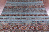 Blue Khorjin Persian Gabbeh Hand Knotted Wool Rug - 5' 5" X 7' 8" - Golden Nile