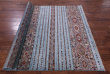 Blue Khorjin Persian Gabbeh Hand Knotted Wool Rug - 5' 5" X 7' 8" - Golden Nile