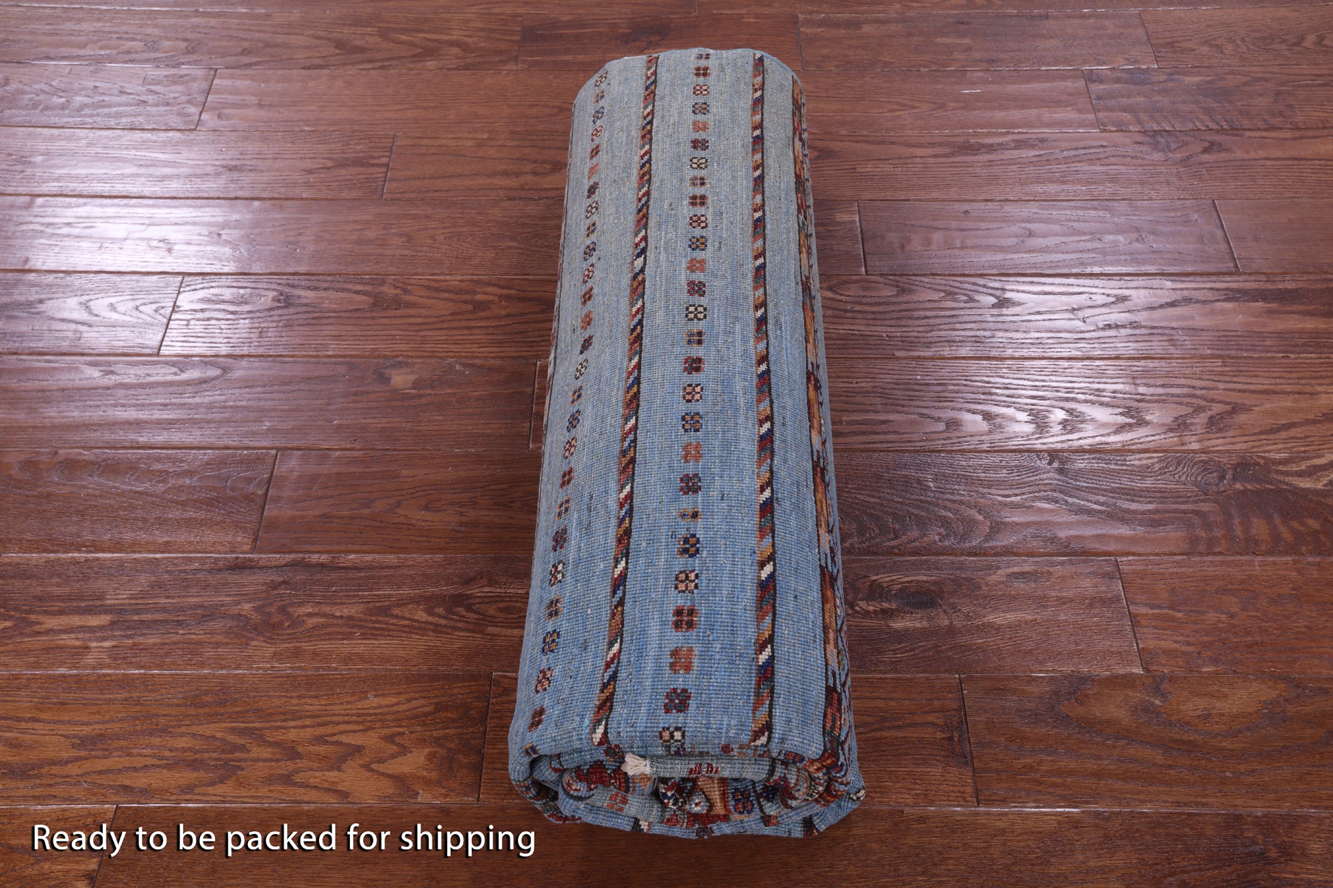 Blue Khorjin Persian Gabbeh Hand Knotted Wool Rug - 5' 5" X 7' 8" - Golden Nile