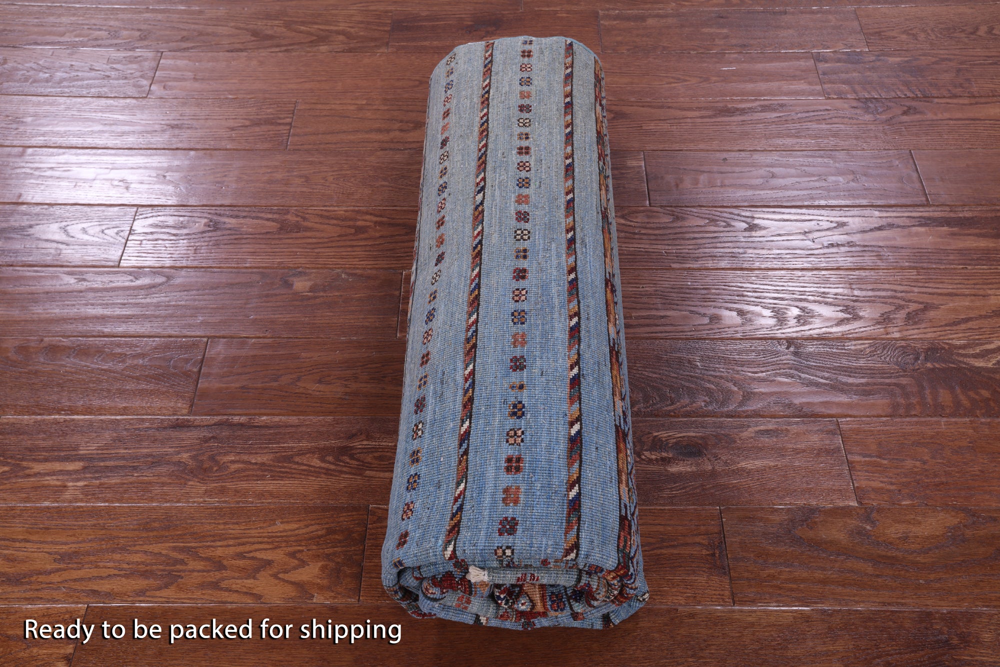 Blue Khorjin Persian Gabbeh Hand Knotted Wool Rug - 5' 5" X 7' 8" - Golden Nile