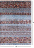 Blue Khorjin Persian Gabbeh Hand Knotted Wool Rug - 5' 5" X 7' 8" - Golden Nile