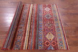 Khorjin Persian Gabbeh Hand Knotted Wool Rug - 5' 2" X 6' 10" - Golden Nile