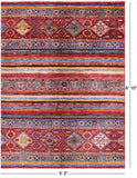 Khorjin Persian Gabbeh Hand Knotted Wool Rug - 5' 2" X 6' 10" - Golden Nile