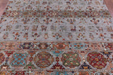 Grey Tribal Persian Gabbeh Hand Knotted Wool Rug - 7' 0" X 9' 8" - Golden Nile