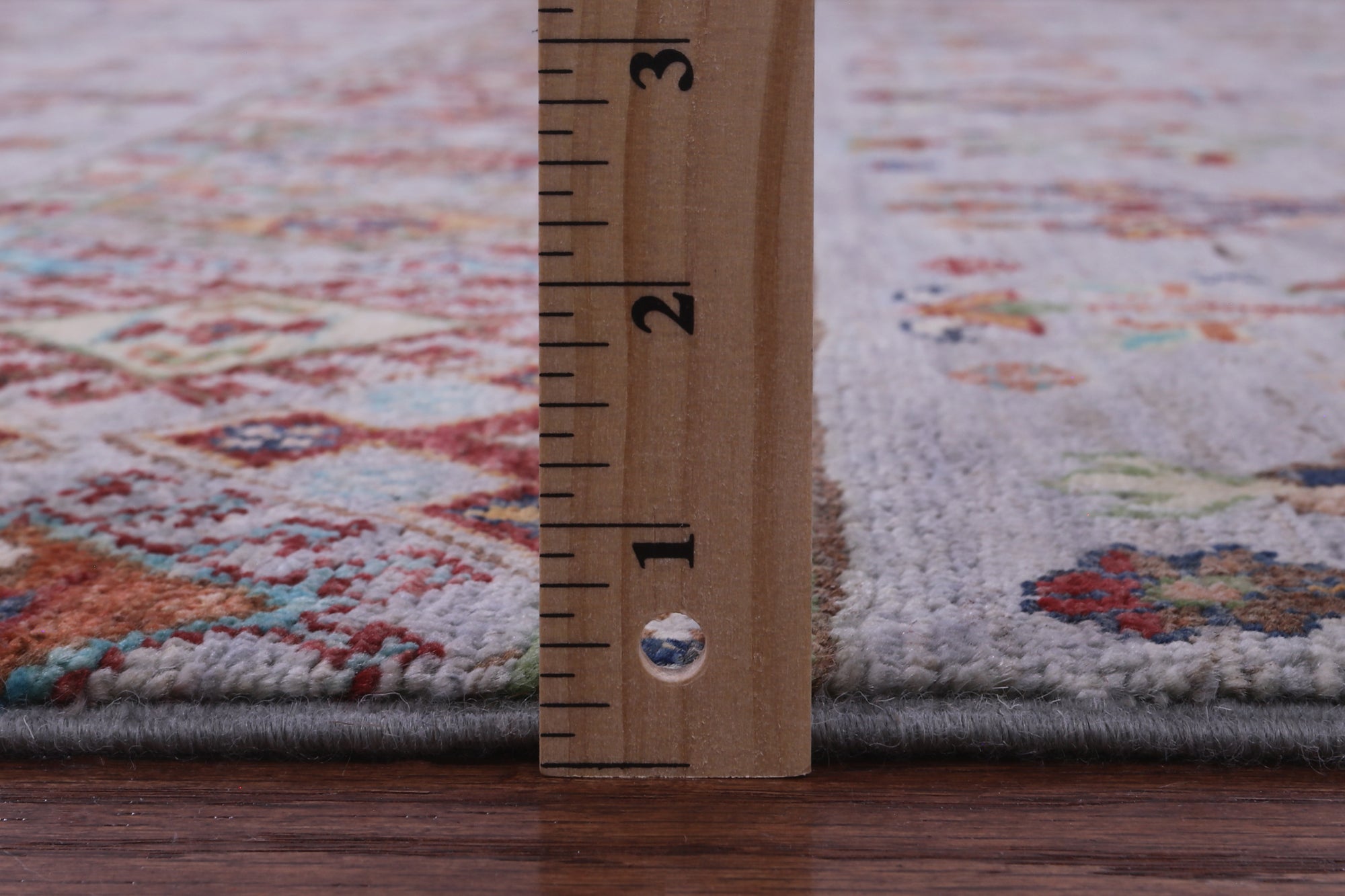 Grey Tribal Persian Gabbeh Hand Knotted Wool Rug - 7' 0" X 9' 8" - Golden Nile