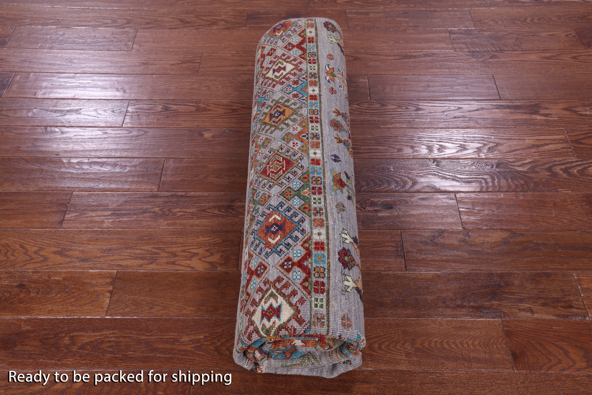Grey Tribal Persian Gabbeh Hand Knotted Wool Rug - 7' 0" X 9' 8" - Golden Nile
