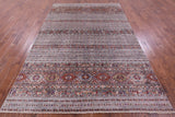 Grey Khorjin Persian Gabbeh Hand Knotted Wool Rug - 6' 9" X 10' 0" - Golden Nile