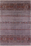 Grey Khorjin Persian Gabbeh Hand Knotted Wool Rug - 6' 9" X 10' 0" - Golden Nile