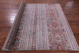 Grey Khorjin Persian Gabbeh Hand Knotted Wool Rug - 6' 9" X 10' 0" - Golden Nile