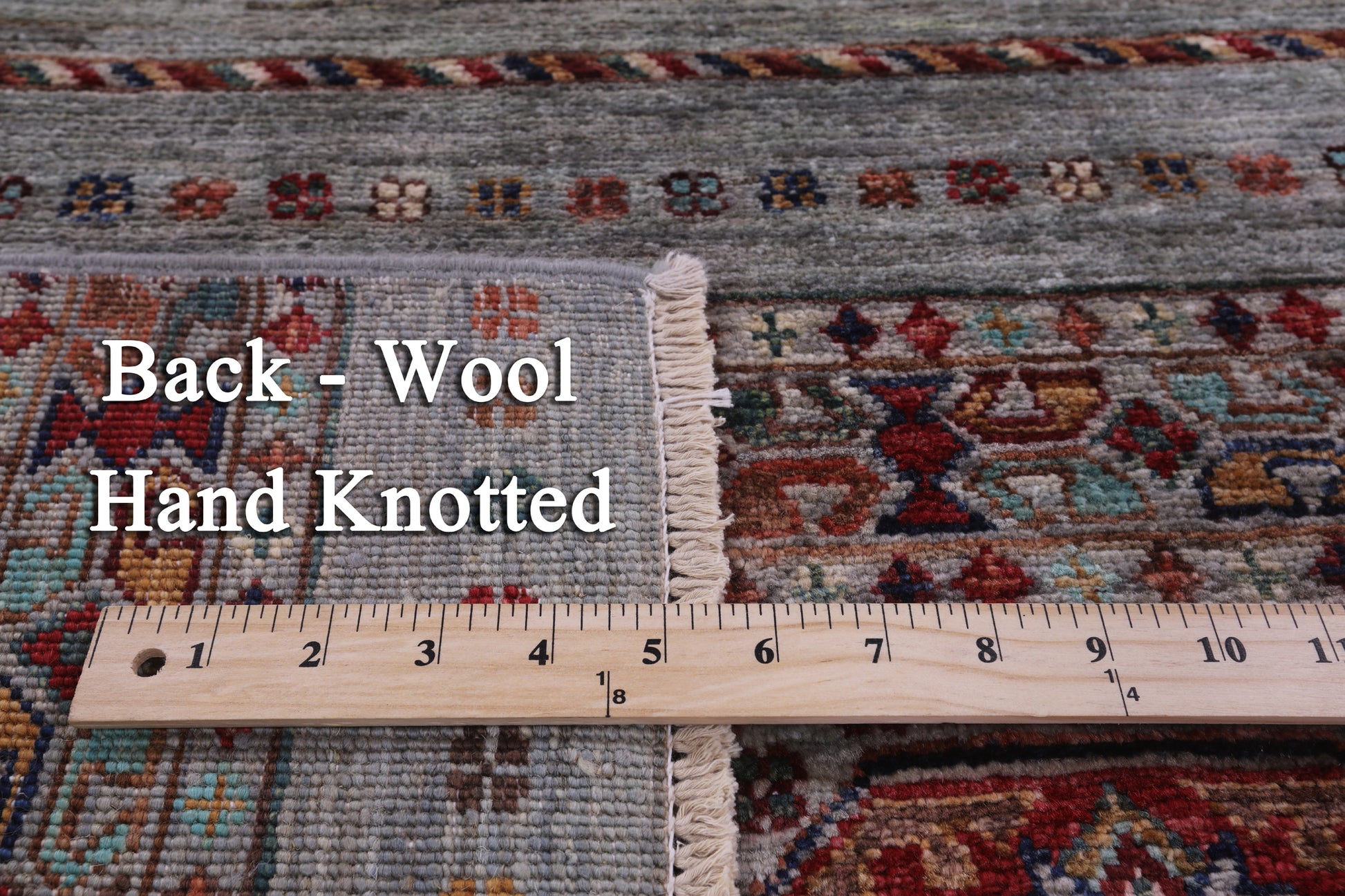 Grey Khorjin Persian Gabbeh Hand Knotted Wool Rug - 5' 5" X 7' 10" - Golden Nile