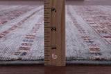 Grey Khorjin Persian Gabbeh Hand Knotted Wool Rug - 5' 5" X 7' 10" - Golden Nile