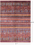 Khorjin Persian Gabbeh Hand Knotted Wool Rug - 5' 1" X 6' 10" - Golden Nile