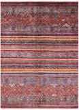 Khorjin Persian Gabbeh Hand Knotted Wool Rug - 5' 1" X 6' 10" - Golden Nile