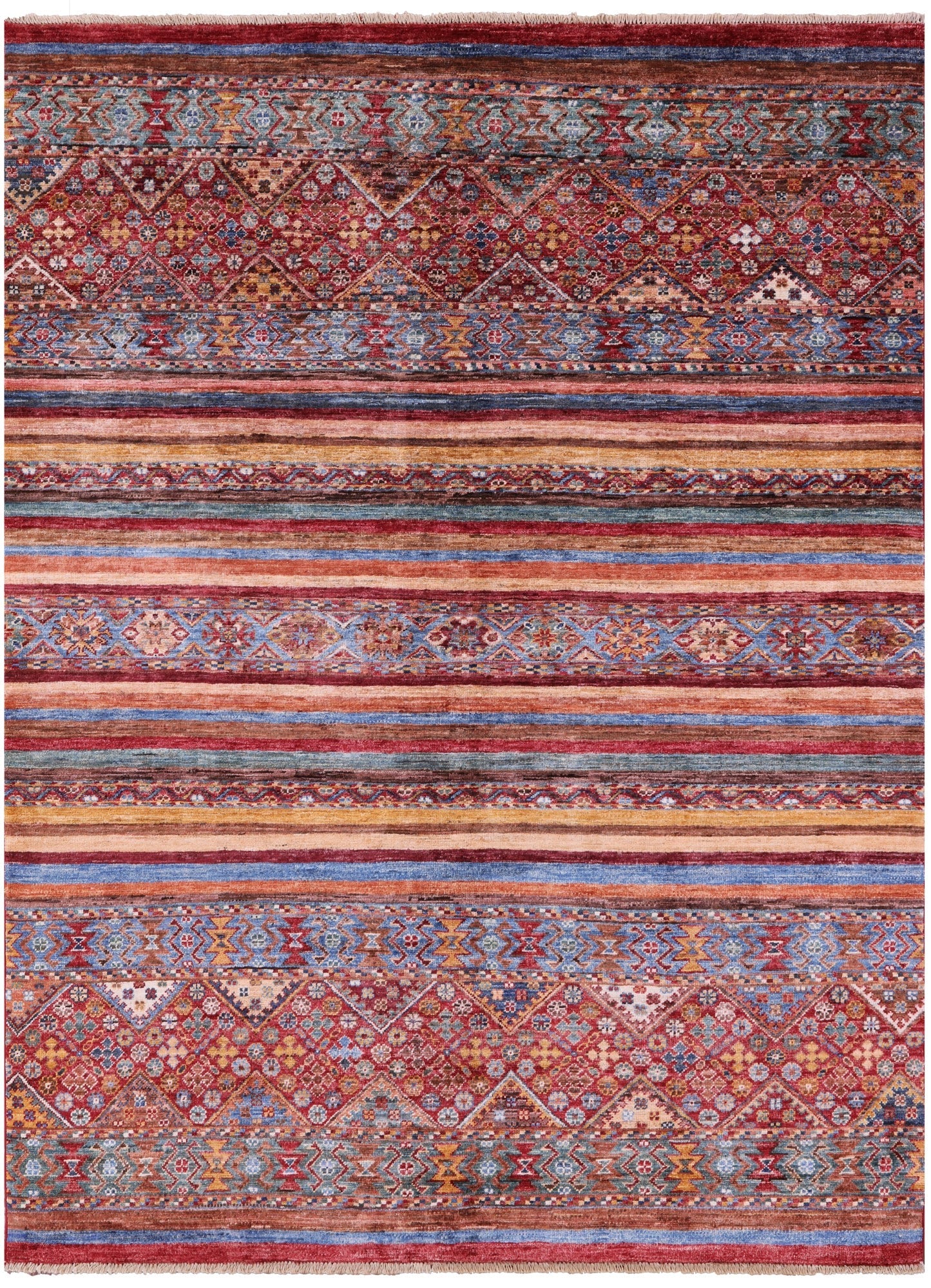 Khorjin Persian Gabbeh Hand Knotted Wool Rug - 5' 1" X 6' 10" - Golden Nile