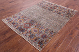 Khorjin Persian Gabbeh Hand Knotted Wool Rug - 5' 0" X 6' 8" - Golden Nile