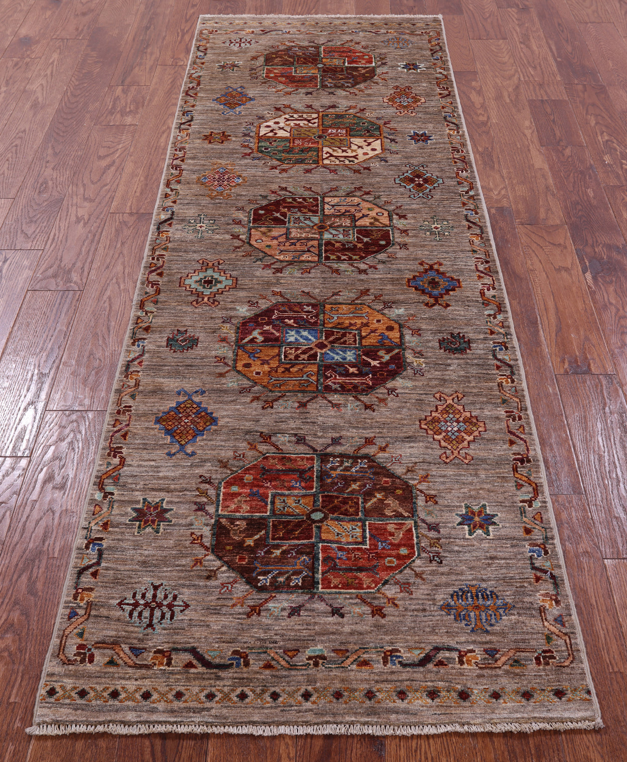 Turkmen Ersari Hand Knotted Wool Runner Rug - 2' 9" X 8' 4" - Golden Nile