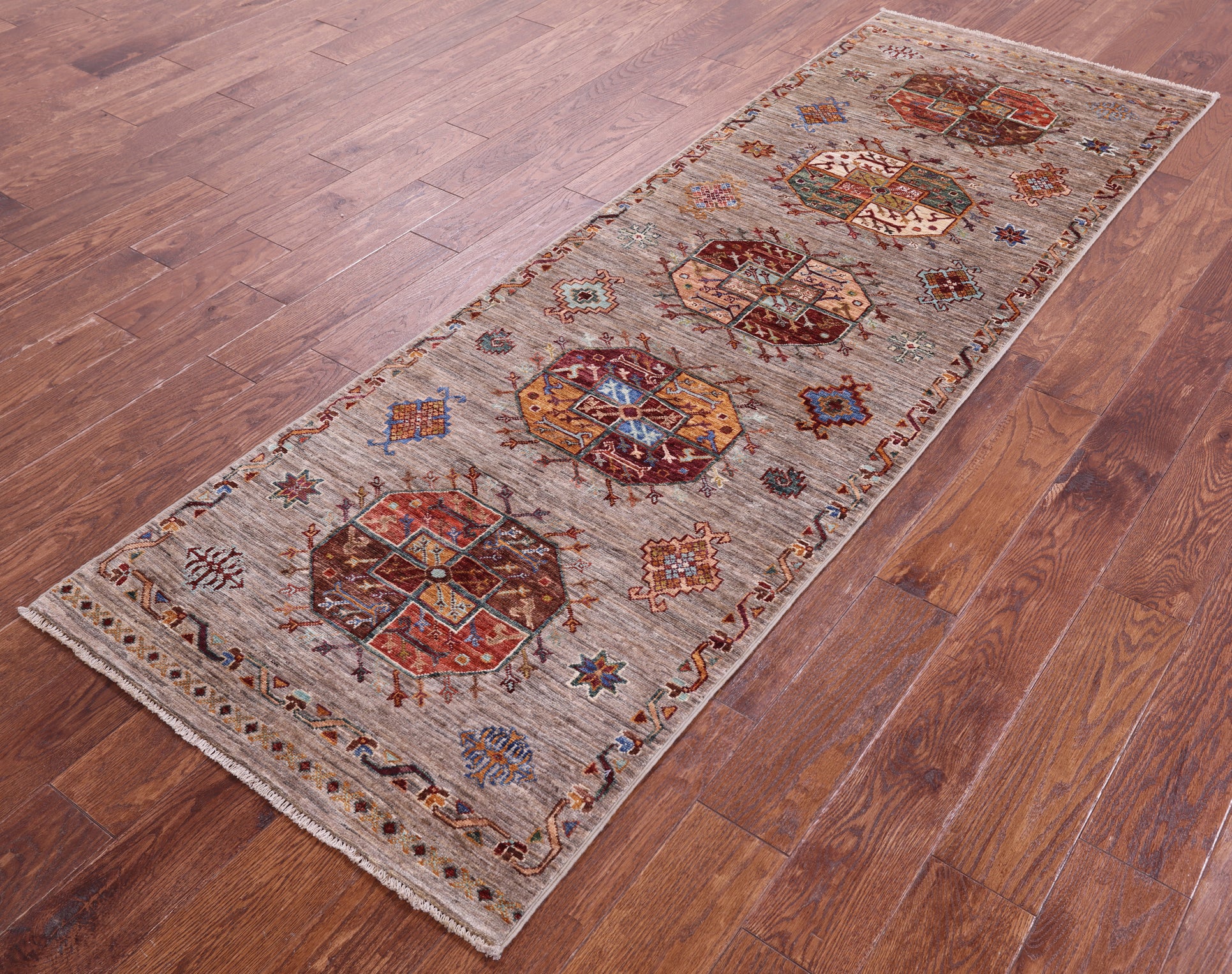 Turkmen Ersari Hand Knotted Wool Runner Rug - 2' 9" X 8' 4" - Golden Nile