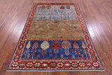 Tribal Persian Gabbeh Hand Knotted Wool Rug - 5' 5" X 7' 9" - Golden Nile