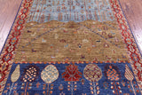 Tribal Persian Gabbeh Hand Knotted Wool Rug - 5' 5" X 7' 9" - Golden Nile