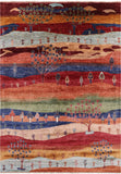 Tribal Persian Gabbeh Hand Knotted Wool Rug - 5' 11" X 8' 1" - Golden Nile