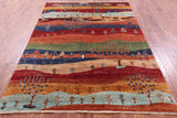 Tribal Persian Gabbeh Hand Knotted Wool Rug - 5' 11" X 8' 1" - Golden Nile