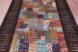 Brown Tribal Persian Gabbeh Hand Knotted Wool Rug - 5' 8" X 7' 11" - Golden Nile