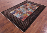 Brown Tribal Persian Gabbeh Hand Knotted Wool Rug - 5' 8" X 7' 11" - Golden Nile
